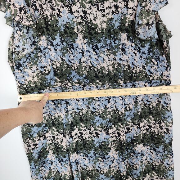 Signature Collection Floral Dress Size 22/24W Flutter Sleeve Art to Wear Office - Picture 8 of 10